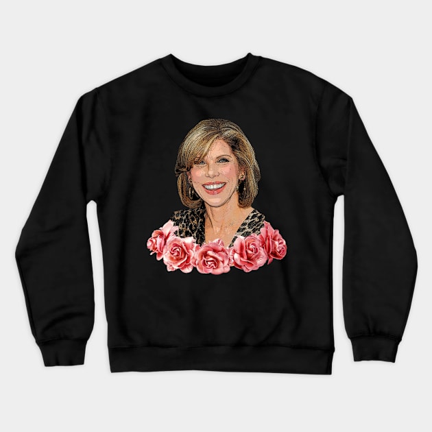 Rosy Christine Baranski Cartoon Crewneck Sweatshirt by baranskini